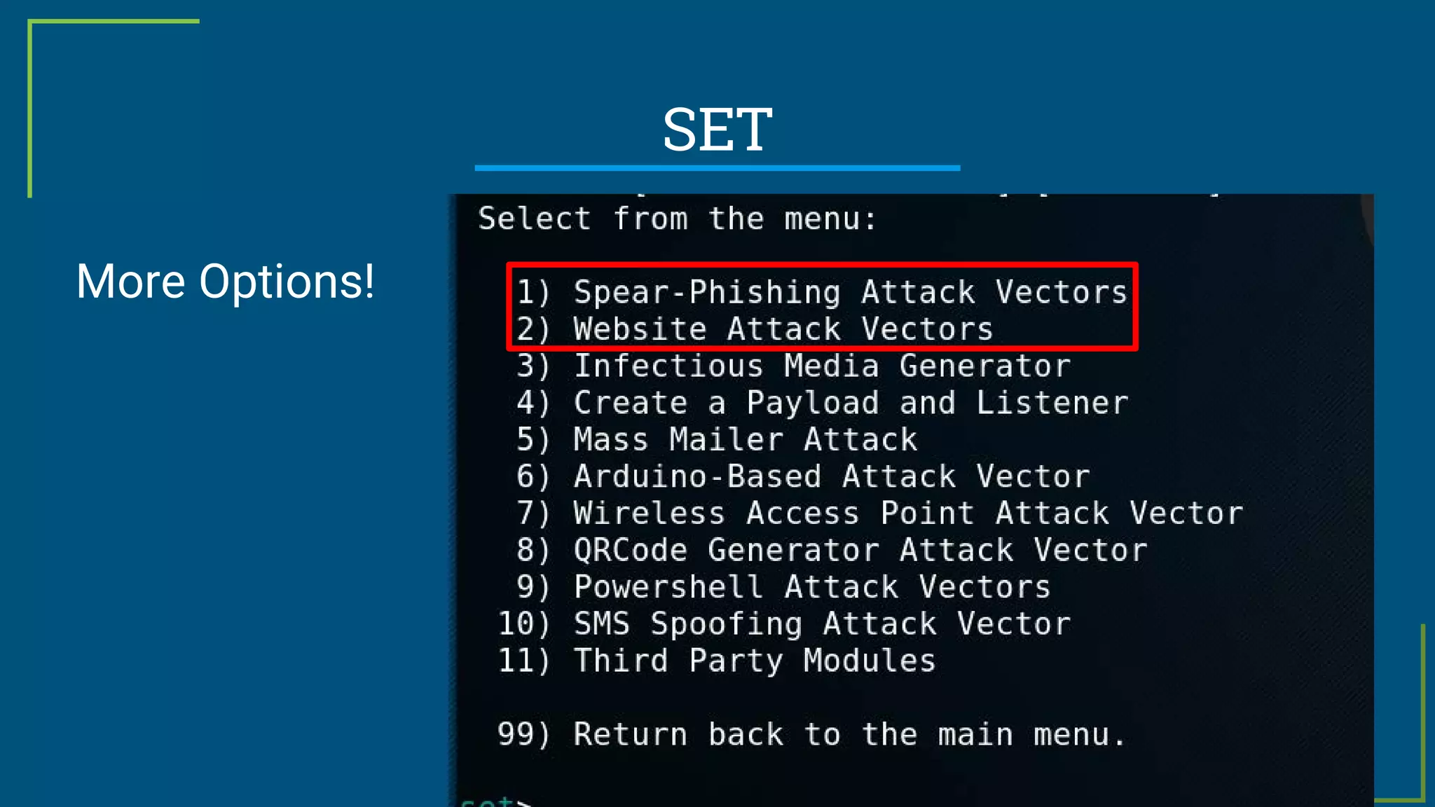@haydnjohnson
SET
More Options!
 