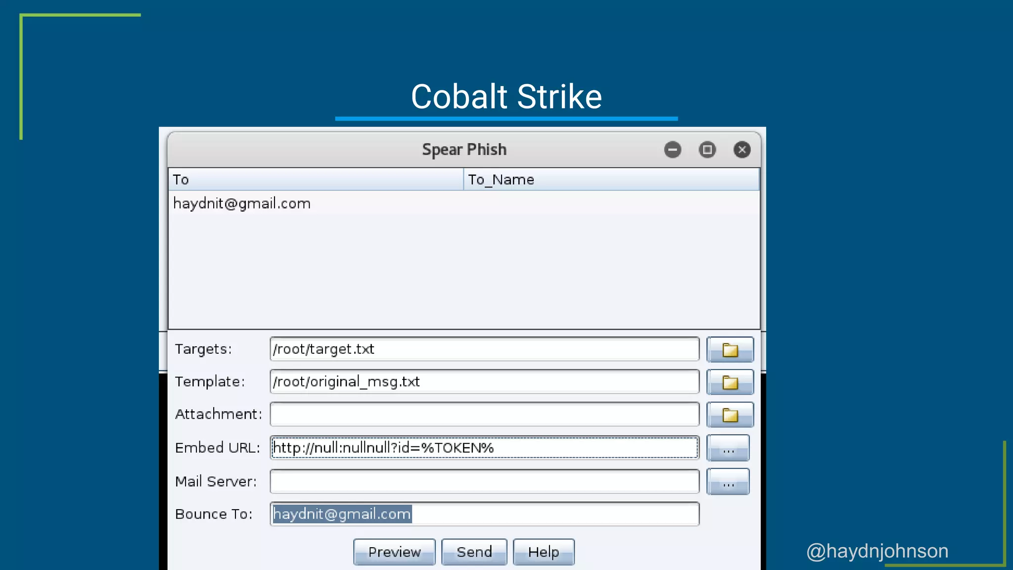 @haydnjohnson
Cobalt Strike
 