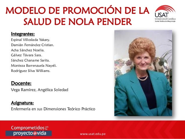 Modelo De Promocion De La Salud De Nola Pender Noticias
