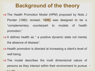 Comprehensive Overview of Nola Pender's Health Promotion Model | PDF
