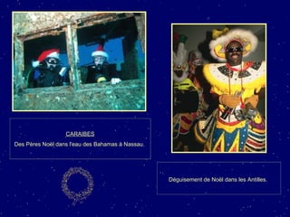 Déguisement de Noël dans les Antilles.  CARAIBES Des Pères Noël dans l'eau des Bahamas à Nassau.  