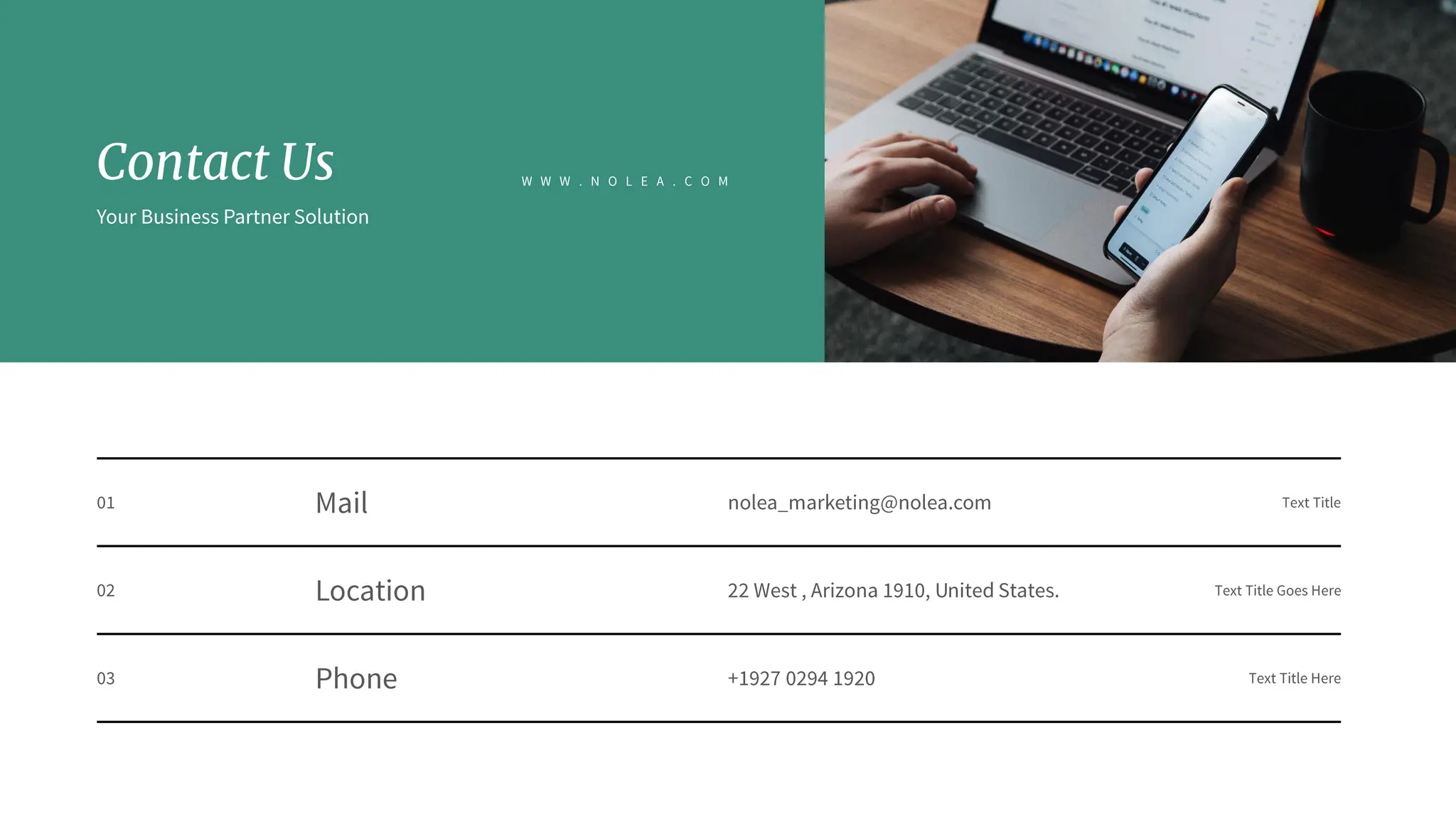 Nolea Presentation : Light Color Theme