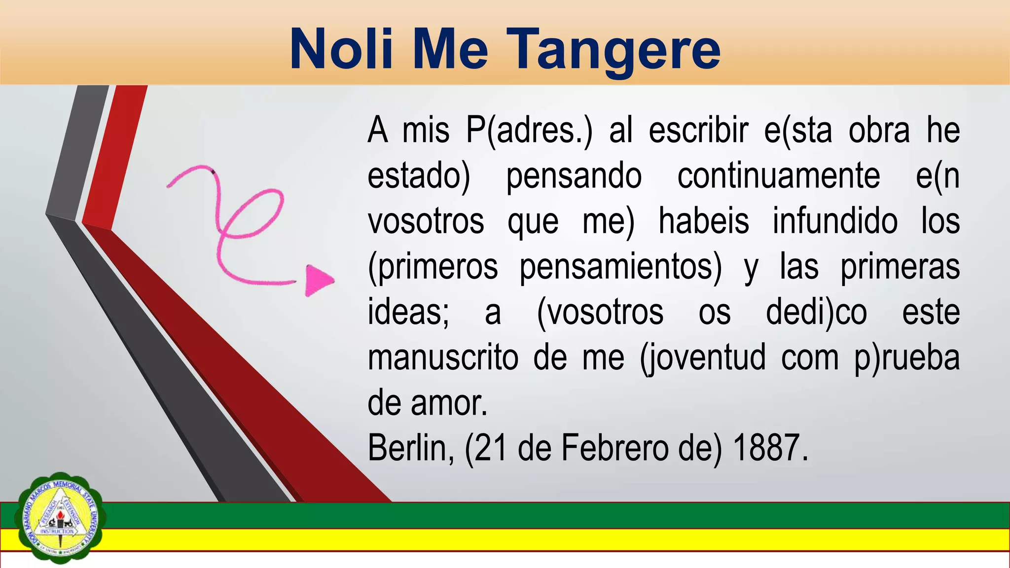 NOLI ME TANGERE | PPT