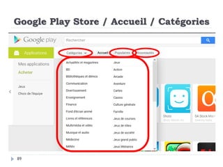 Google Play Store / Accueil / Catégories
89
 