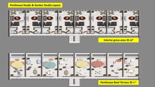 Penthouse Studio & Garden Studio Layout
Penthouse Roof Terrace 35 m²
Interior gross area 35 m²
 