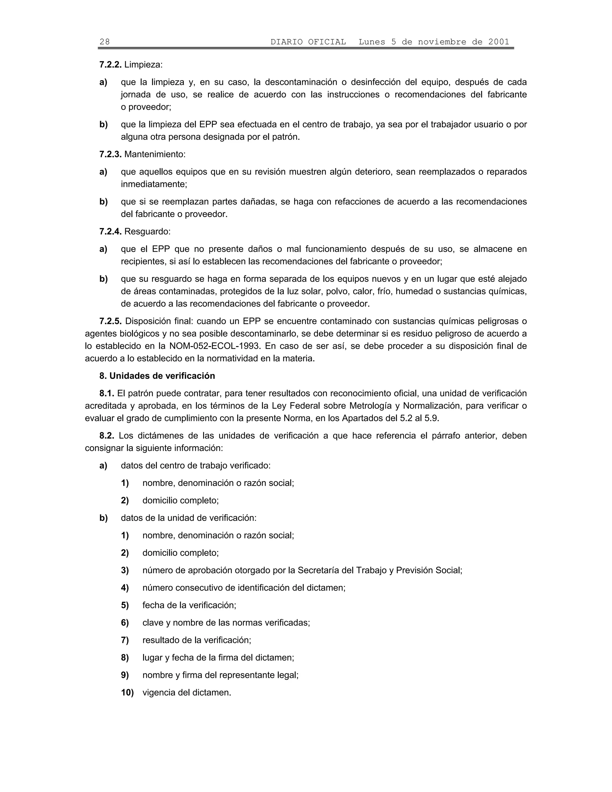 Nom 017-stps-2001 | PDF