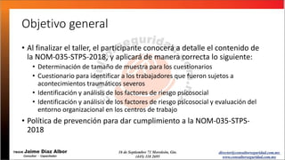 Norma Oficial Mexicana 035 STPS versión 2018 | PPTX