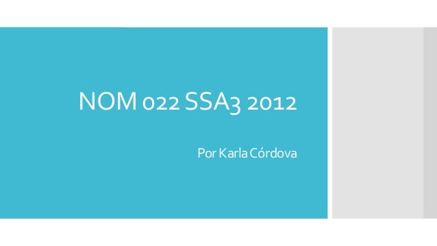 Nom 022 ssa3