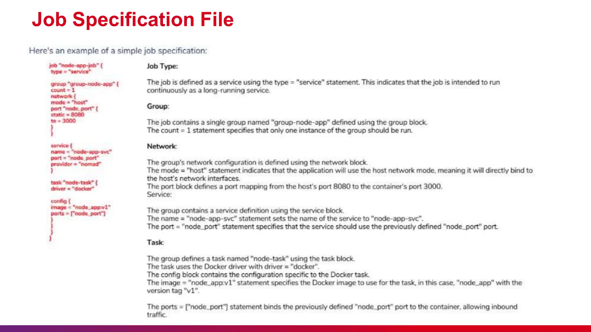 Job Specification File
 
