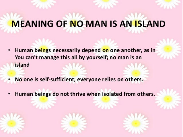 interpretation of no man is an island