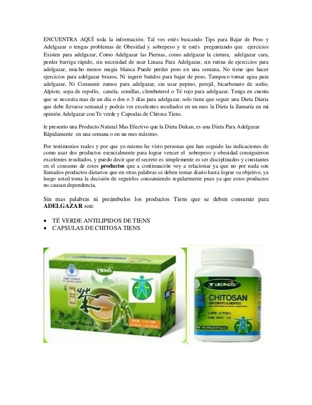 Tiens productos para adelgazar