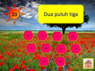 23                  Dua puluh tiga


     21        22        23        24




          25        26        27        28




                29            30
 