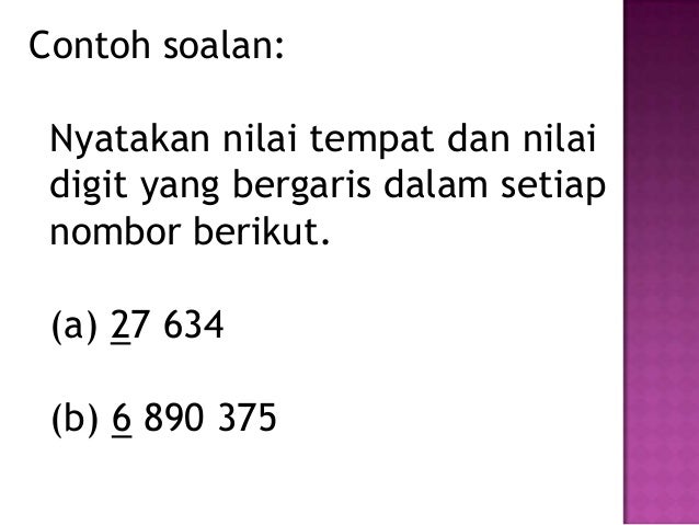 Contoh Soalan Nilai Digit - Tower Spa