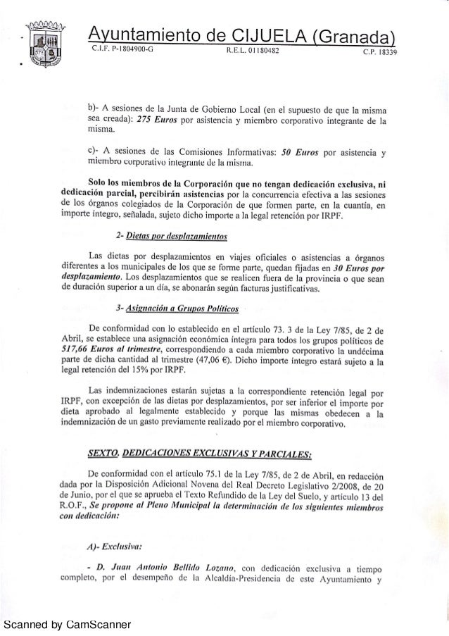 Nombramientos Y Asignaciones Sueldos Ayuntamiento Cijuela