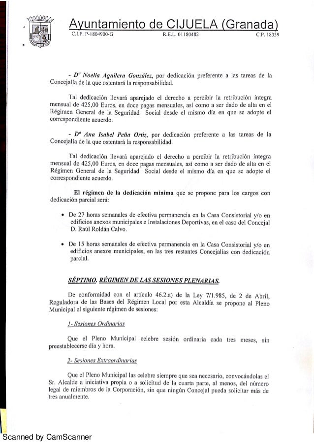 Nombramientos Y Asignaciones Sueldos Ayuntamiento Cijuela