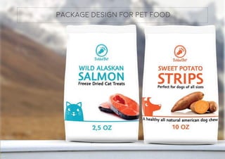 Label design for horseradish Mustard
Package design for pet food