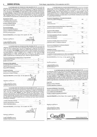 4 DIÁRIO OFICIAL Porto Alegre, segunda-feira, 02 de setembro de 2013
 