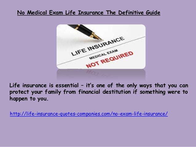 No medical exam life insurance the definitive guide