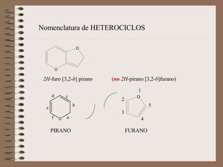 FURANO PIRANO 2H- furo [3,2- b ] pirano  ( no   2H- pirano [3,2- b ]furano)   Nomenclatura de HETEROCICLOS 
