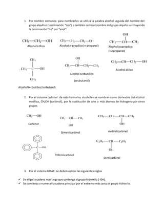 Alilico Nomenclatura e importancia de alcoholes, fenoles, éteres, esteres ...
