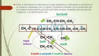 Nomenclatura de-alquinos | PDF