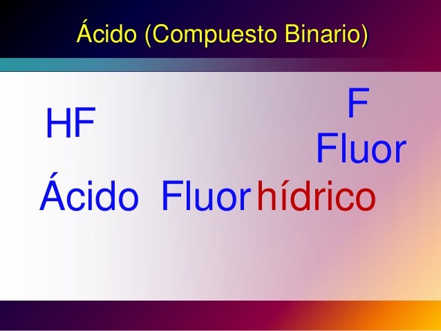 Nomenclatura Compuestos Quimicos Binarios