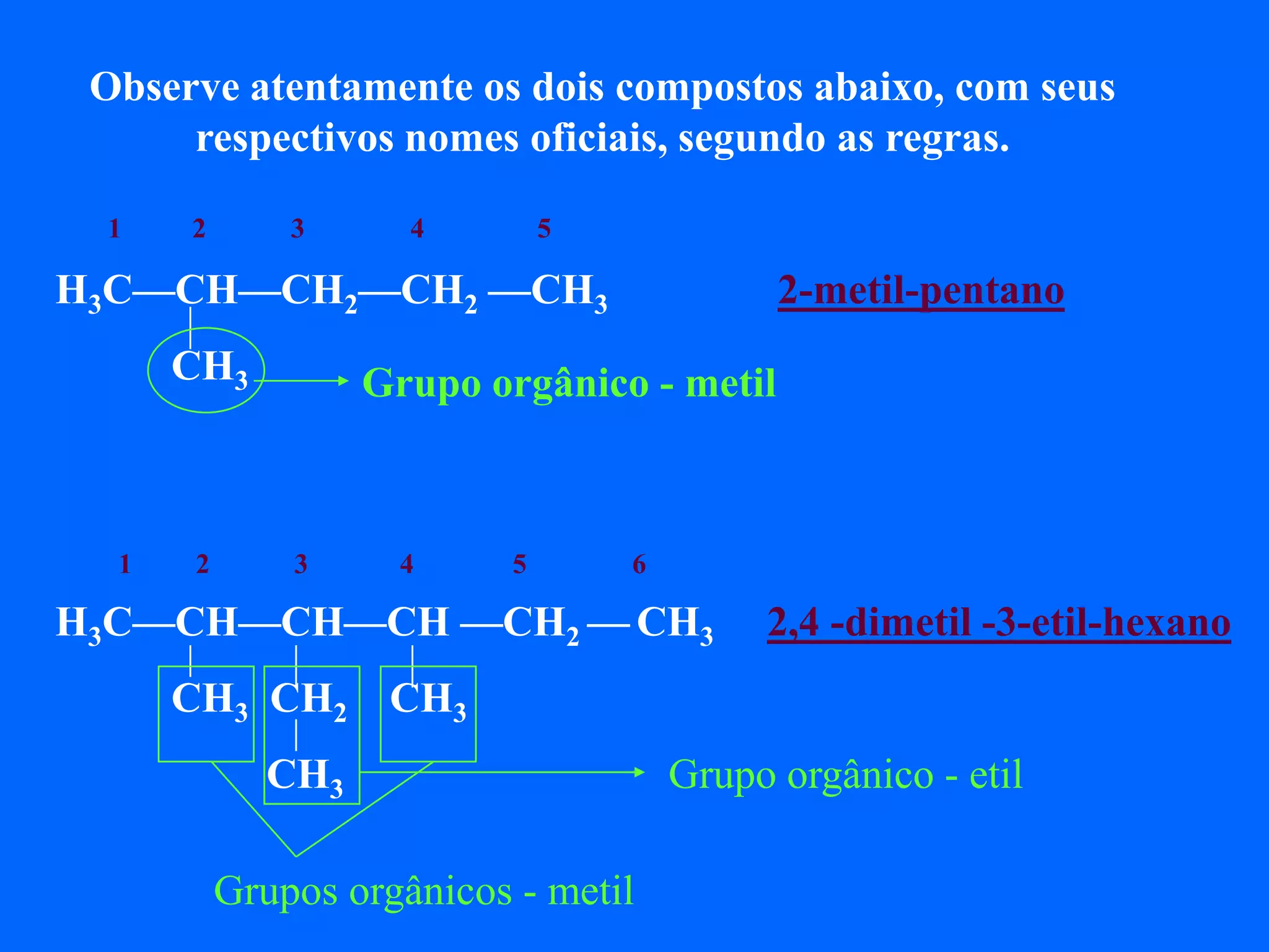 Nomenclatura de hidrocarbonetos ramificados | PPTX