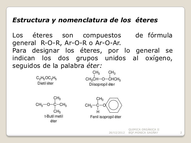 Nomenclatura del eter Nomenclatura del eter