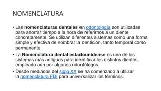 Fdi Temporal NOMENCLATURA DENTARIA representación gráfica de todos los dientes FDI.pptx