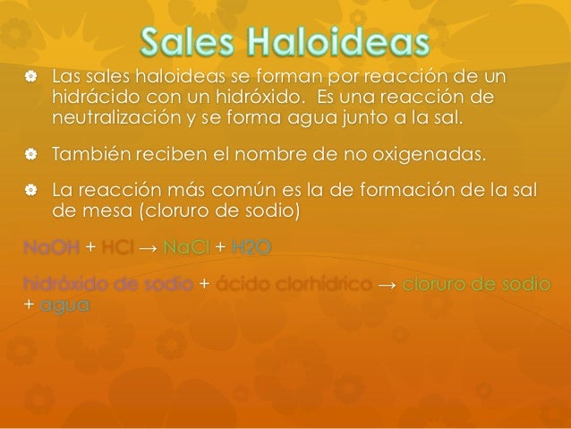 Nomenclatura de sales