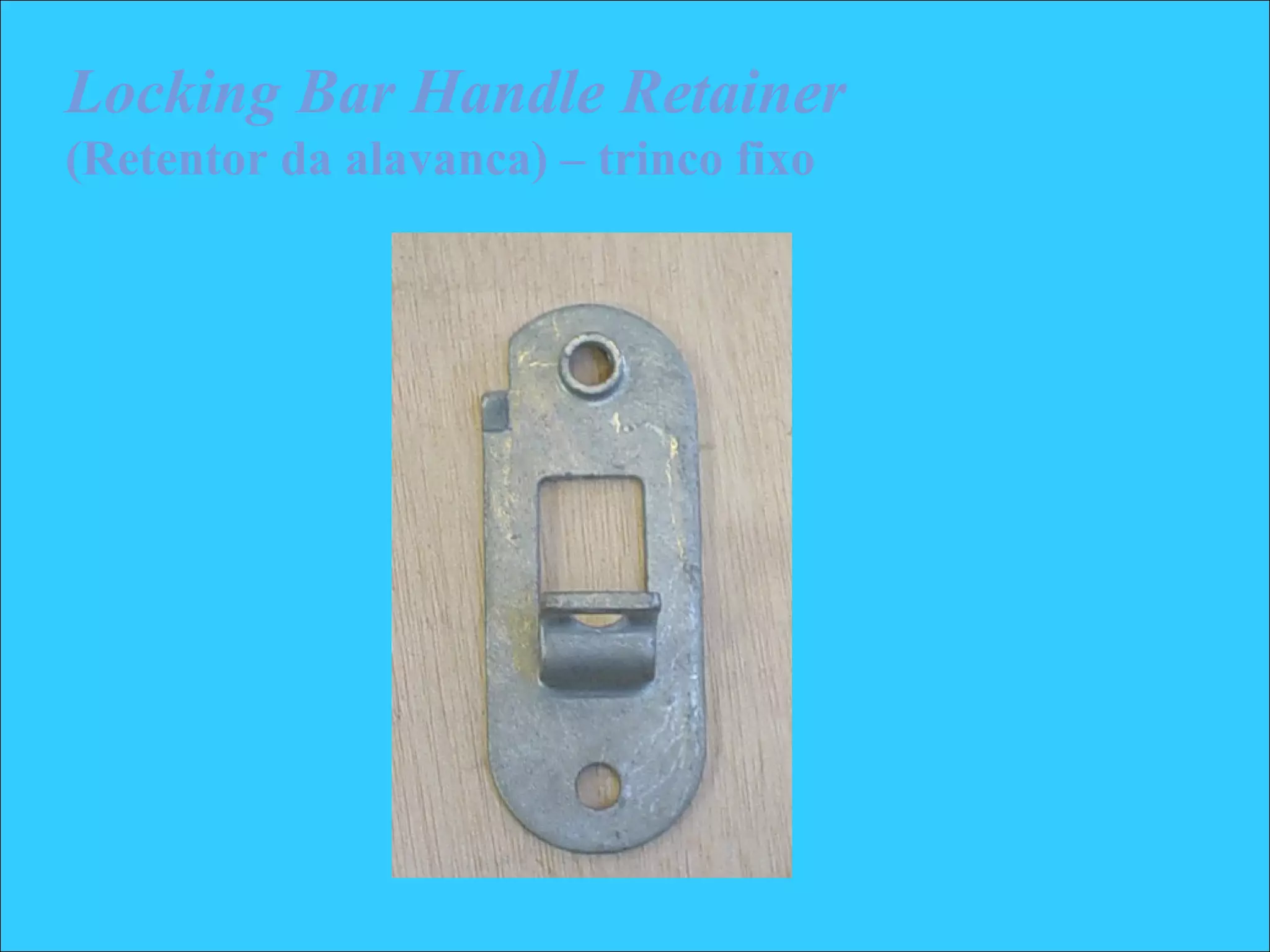 Locking Bar Handle Retainer
(Retentor da alavanca) – trinco fixo
 