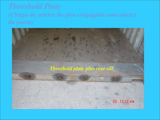 Threshold Plate
(Chapa da soleira do piso conjugada com soleira
da porta)
Threshold plate plus rear sill
 
