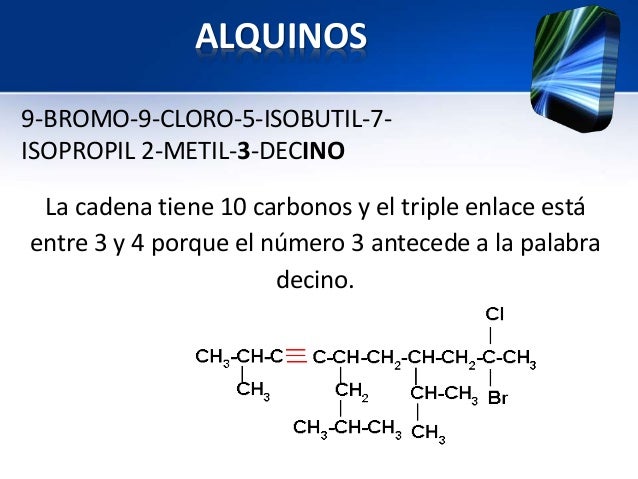 Nomenclatura Orgánica Básica: Alquinos