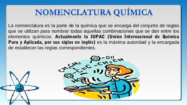 Resultado de imagen para nomenclatura quimica