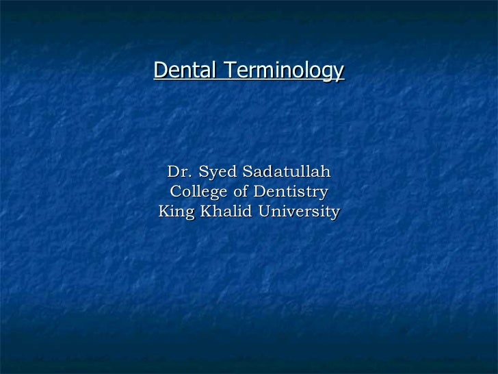 Dental Terminology
