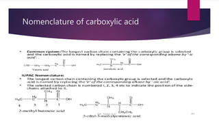 Nomenclature of carboxylic acid
 