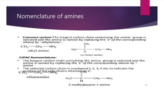 Nomenclature of amines
 