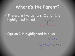 Where’s the Parent?
• There are two options: Option 1 is
highlighted in red:
• Option 2 is highlighted in blue:
 