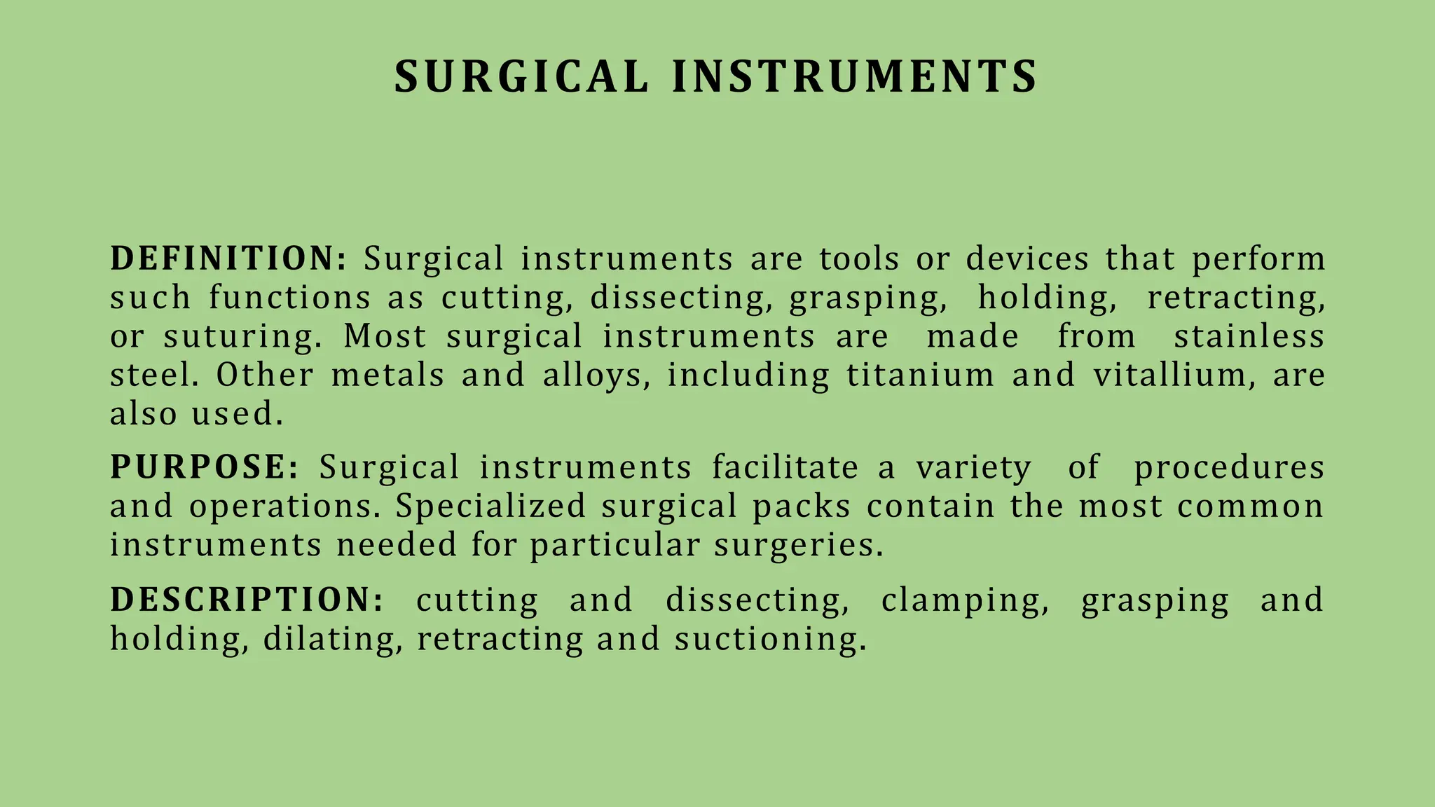 Surgical Instruments Labelling nomenclatureandusesofsurgicalinstrumentsandhospitalequipments ...