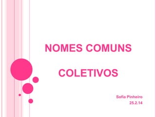 NOMES COMUNS
COLETIVOS
Sofia Pinheiro
25.2.14
 