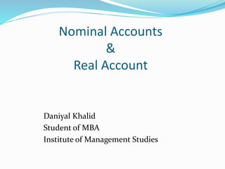 Nominal and real accounts | PPTX
