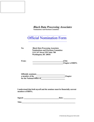 Nomination form