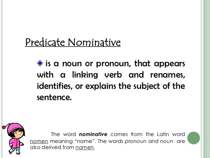 Predicate Nominatives Pronouns Worksheet