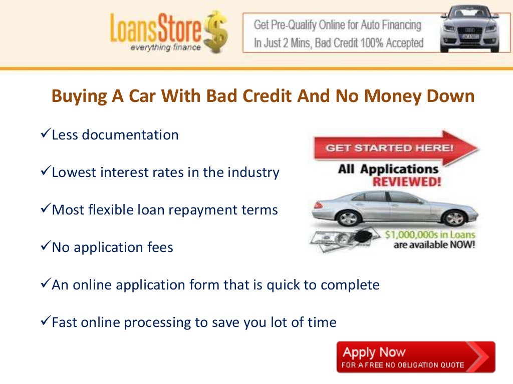 what credit score is needed to buy a car with no money down