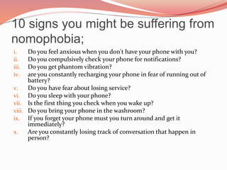 Constantly Check Phone Nomophobia | PPTX