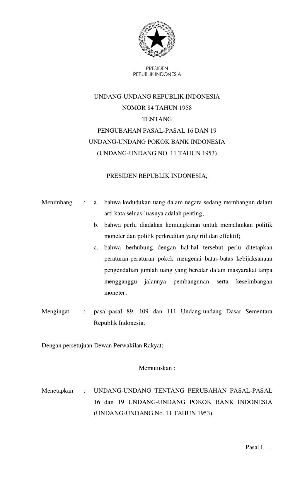 Nomor84 tahun1958