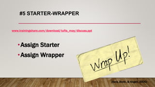 #5 STARTER-WRAPPER
www.trainingshare.com/download/tufts_may/discuss.ppt
•Assign Starter
•Assign Wrapper
(Hara, Bonk, & Angeli, 2000)
 