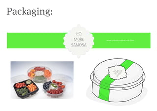 Packaging:

               NO
              MORE    www.nomoresamosa.com

             SAMOSA
 