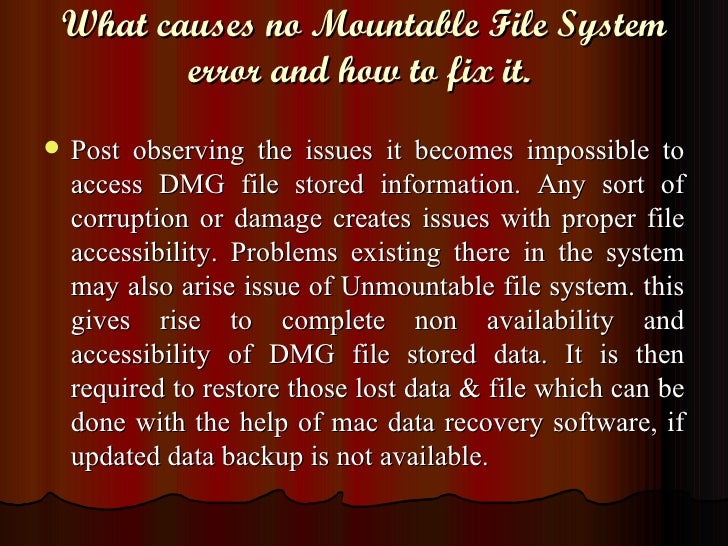 Sparsebundle no mountable file systems