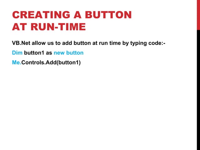 Buttons In .net Visual Basic | PPT